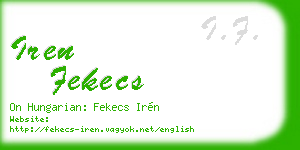 iren fekecs business card